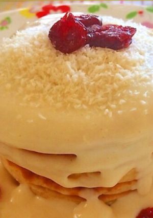 【朝食に！】ヨーグルトクリームパンケーキ-レシピのメイン写真