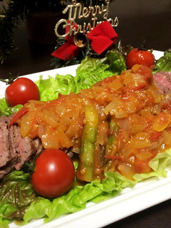 ローストビーフ(玉ねぎトマトのソース)-レシピのメイン写真