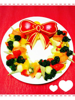フルーツのクリスマスリース-レシピのメイン写真