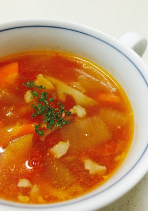 ニンニクスープの翌日は、トマトスープで☆-レシピのメイン写真