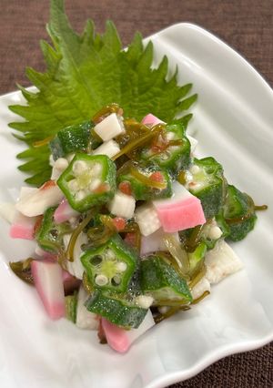 オクラと長芋とめかぶのネバネバ梅和え♪-レシピのメイン写真