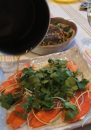 豆腐とスモークサーモンの重ね蒸し-レシピのメイン写真