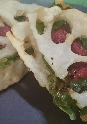 蓮根の梅肉・大葉はさみ揚げ-レシピのメイン写真