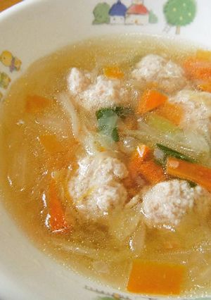 白菜と肉団子のスープ【保育園給食】-レシピのメイン写真