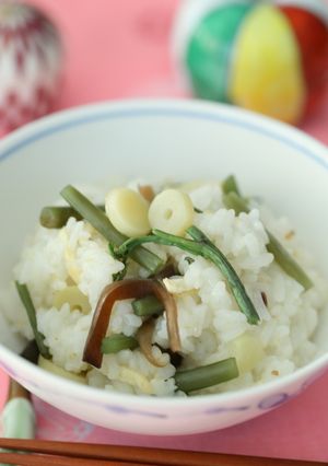 山菜とあげの炊き込みおこわ-レシピのメイン写真