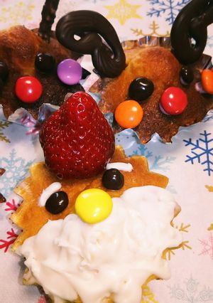 カップケーキでサンタ&トナカイさん-レシピのメイン写真