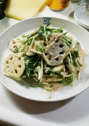 蓮根と水菜のサラダ『マヨネーズ味』-レシピのメイン写真