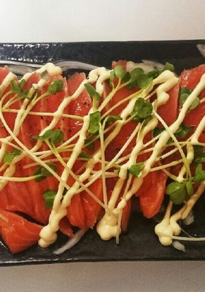 家の調味料で簡単サーモンのカルパッチョ-レシピのメイン写真