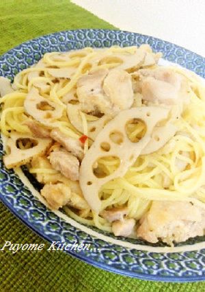 蓮根と鶏肉のパスタ-レシピのメイン写真