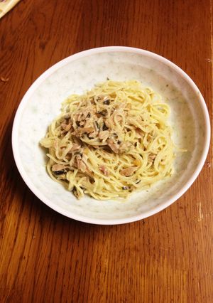 夜食に５分で簡単お茶漬けパスタ-レシピのメイン写真