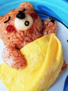 おやすみ…くまオムライス。キャラ弁にも。-レシピのメイン写真