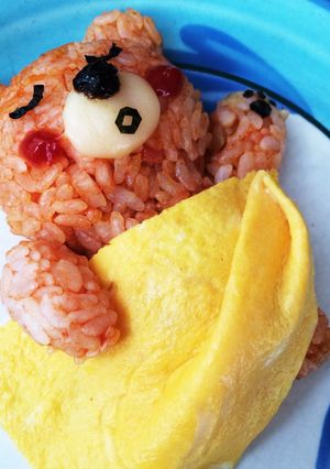おやすみ…くまオムライス。キャラ弁にも。-レシピのメイン写真