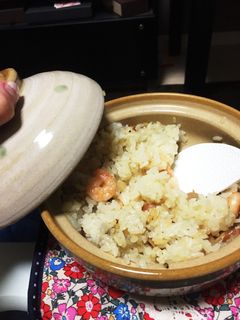 100均の土鍋で簡単 豪華な1合ピラフ-レシピのメイン写真
