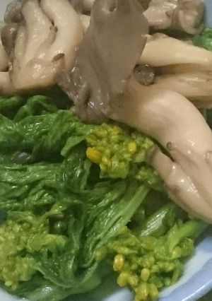 菜の花とキノコの麺つゆ煮-レシピのメイン写真