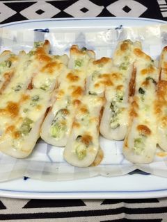簡単おつまみ!ちくわと野沢菜のチーズ焼き-レシピのメイン写真