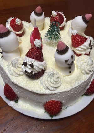 クリスマスケーキ☆サンタデコレーション2-レシピのメイン写真