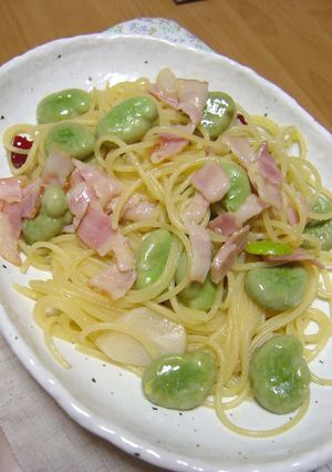 そら豆とベーコンのペペロンチーノ-レシピのメイン写真