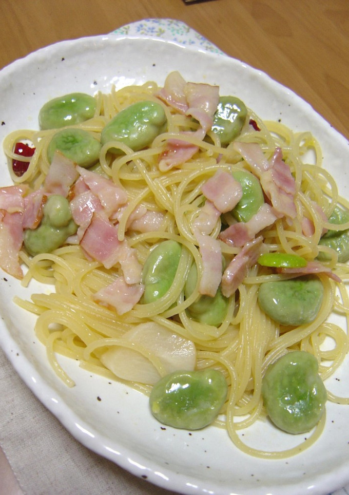 そら豆とベーコンのペペロンチーノ-レシピのメイン写真