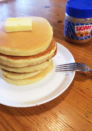 ホエーで簡単もちふわパンケーキ♪-レシピのメイン写真