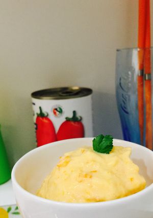 材料２つの お豆腐アイス みかんver-レシピのメイン写真
