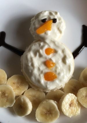 ヨーグルトアート~雪だるま~-レシピのメイン写真