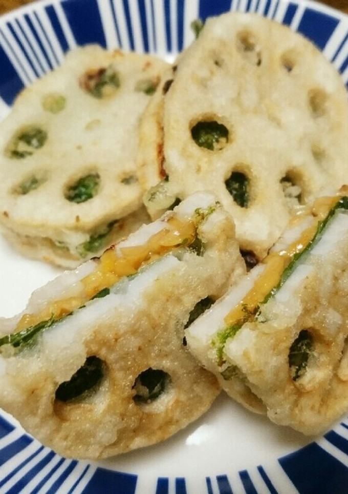 れんこんの納豆と大葉はさみ揚げ-レシピのメイン写真