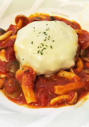簡単オシャレ♡トマトハンバーグチーズのせ-レシピのメイン写真