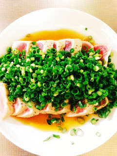 葱たっぷり☆ポン酢で食べる炙りマグロ-レシピのメイン写真