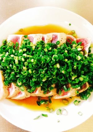葱たっぷり☆ポン酢で食べる炙りマグロ-レシピのメイン写真