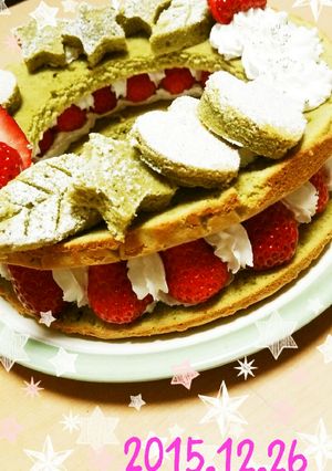 クリスマスケーキ リース風　抹茶-レシピのメイン写真