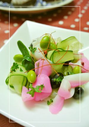 きゅうり＊かまぼこ＊お豆　ノットサラダ-レシピのメイン写真