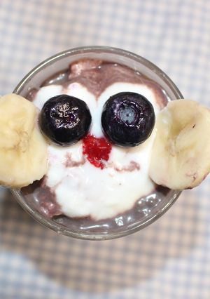 簡単　朝食☺　おさるのヨーグルトアート-レシピのメイン写真
