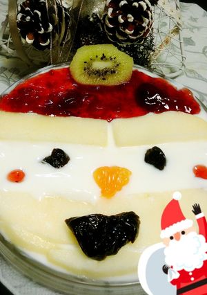 ❤ヨーグルトアートで雪だるまサンタ❤-レシピのメイン写真