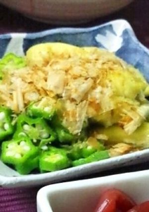 レンジで簡単副菜♪茄子とオクラの生姜醤油-レシピのメイン写真