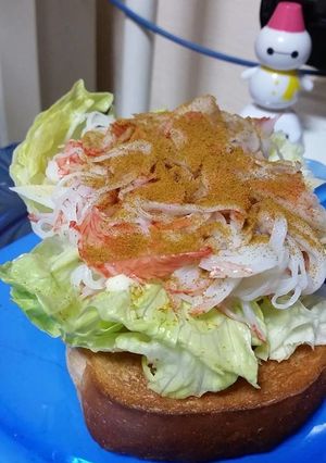 カレーカニカママヨサラダチーズトースト-レシピのメイン写真