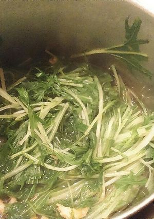 水菜と干しエビの煮びたし-レシピのメイン写真