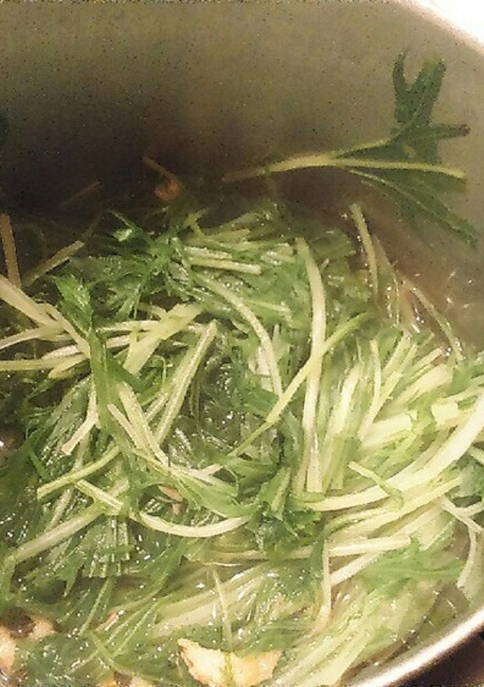 水菜と干しエビの煮びたし-レシピのメイン写真