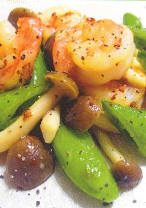 スナップえんどうとエビのバター炒め-レシピのメイン写真