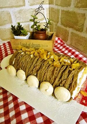 甘栗で作る＊モンブランロールケーキ♪-レシピのメイン写真