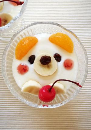 簡単ヨーグルトアート♡ラブリーしろくま風-レシピのメイン写真