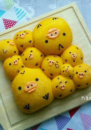 キイロイトリのかぼちゃちぎりパン♪-レシピのメイン写真