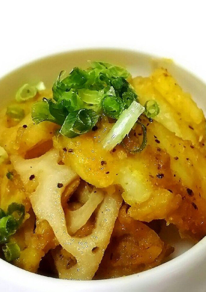 れんこんとじゃがいものカレー炒め-レシピのメイン写真