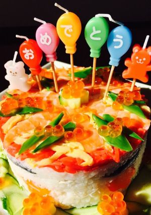 ☆超簡単☆俺からのバースデー寿司ケーキ♪-レシピのメイン写真