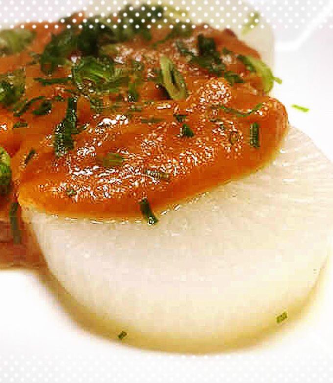 電子レンジdeふろふき大根♡白味噌仕立 by あーたくん 【クックパッド