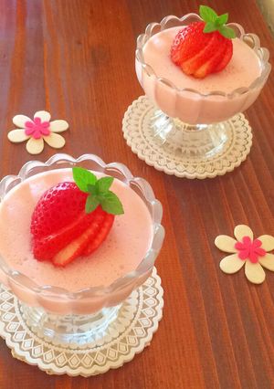 簡単ふわふわ＊お豆腐いちごムース-レシピのメイン写真