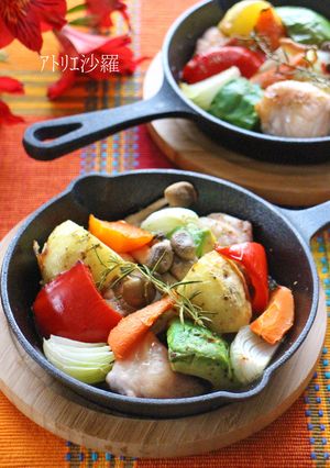 スキレット♫鶏肉と野菜のぎゅうぎゅう焼き-レシピのメイン写真