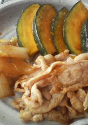 覚えやすい味付け、豚肉とカボチャ生姜焼き-レシピのメイン写真
