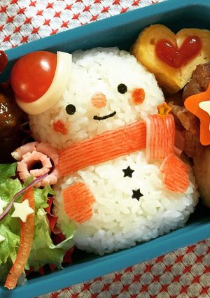 キャラ弁☆クリスマス☆スノーマン弁当-レシピのメイン写真
