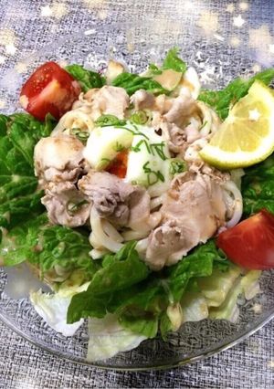 夏にオススメ！豚しゃぶサラダうどん★-レシピのメイン写真