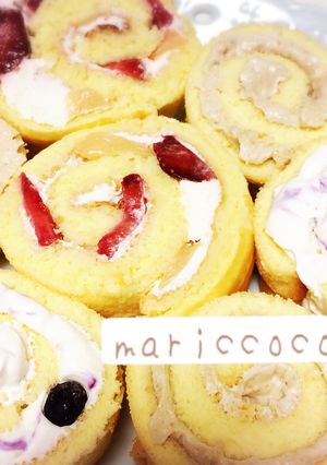 1枚の生地で色々ロールケーキ♡すぐ簡単-レシピのメイン写真